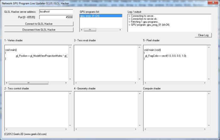 GLSL Hacker - Network GLSL live updater - Windows / MacOSX