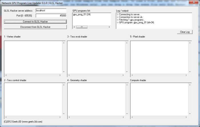 GLSL Hacker - Network GLSL live updater - Windows / MacOSX