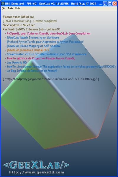 GeeXLab - RSS Reader
