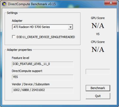 Computer Speed Benchmark on Premier Benchmark Directcompute En Ligne Nos Resultats Pc Inpact First