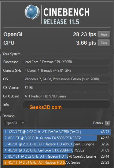 Cinebench R 11.5 Скачать Торрент