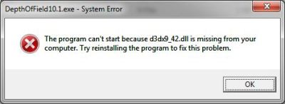 DoF D3D 10 demo error