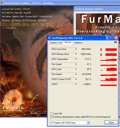 FurMark 1.8.0 + GPU-Z