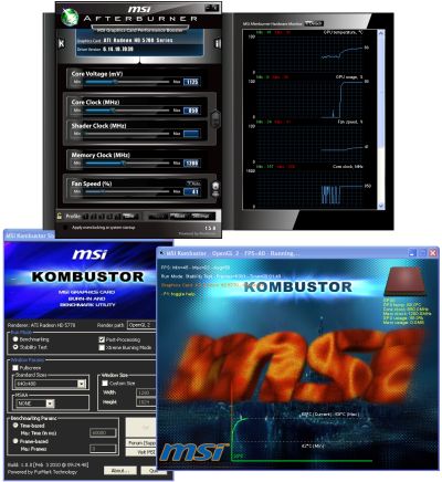 MSI Afterburner 1.5.0 and Kombustor 1.0.0