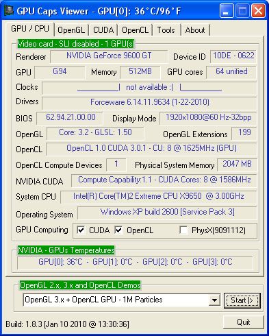 MSI N9600GT Diamond - GPU Caps Viewer