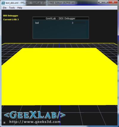 DDS debugging in GeeXLab