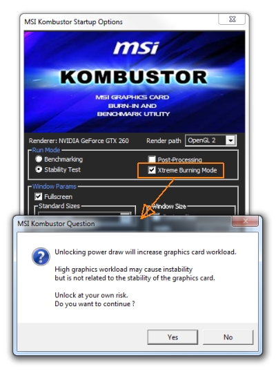 msi kombustor which test msi kombustor which test