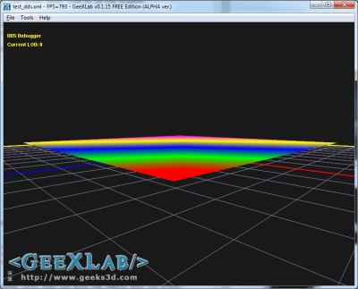 DDS debugging in GeeXLab