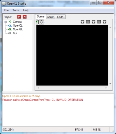 OpenCL Studio - Error