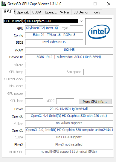 integrated intel hd graphics 530