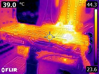 MSI Radeon RX 470 Gaming X - Thermal imaging at idle