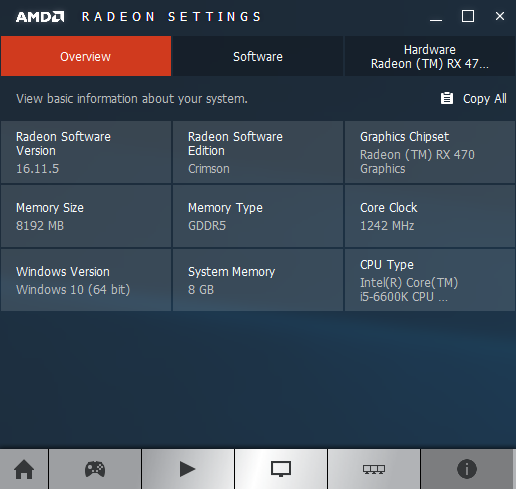 AMD Crimson software information