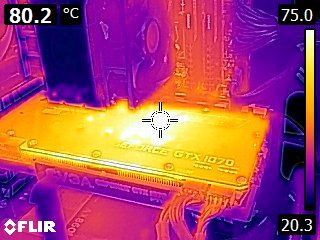 EVGA GeForce GTX 1070 FTW - OC Scanner stress test - Thermal imaging