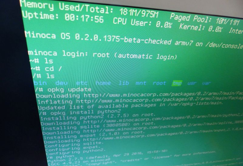 Minoca OS on Raspberry Pi 2