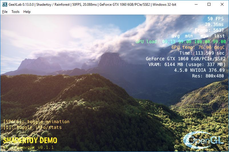 Shadertoy Rainforest - GeeXLab demo