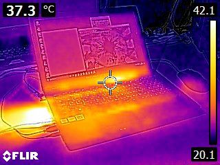 ASUS ROG Strix GL553VD Gaming Notebook - thermal imaging under load