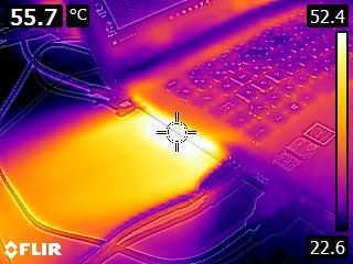 ASUS ROG Strix GL553VD Gaming Notebook - thermal imaging under load