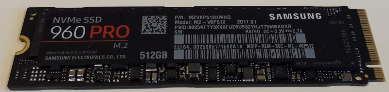 Samsung NVMe SSD 960 PRO M.2 512GB