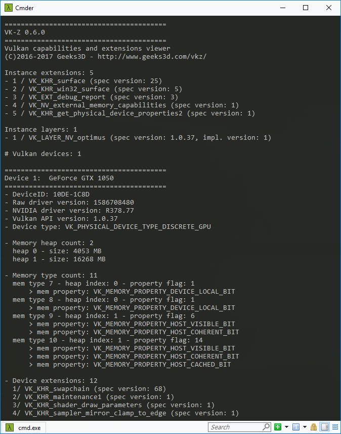 VK-Z 0.6.0 - GeForce GTX 1050