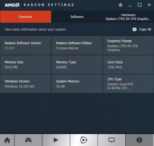 AMD Crimson software information