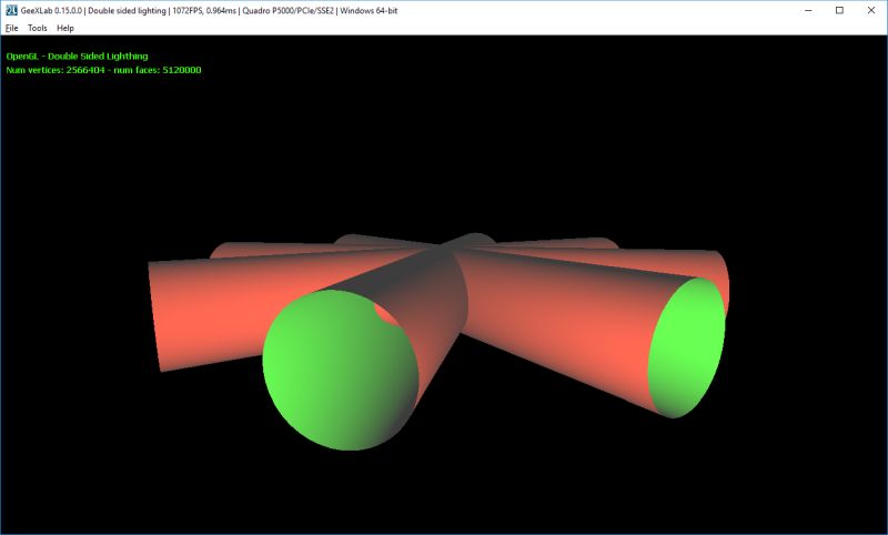 GeeXLab + double side lighting test