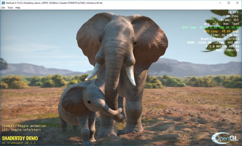 GeeXLab + shadertoy pixel shader demo