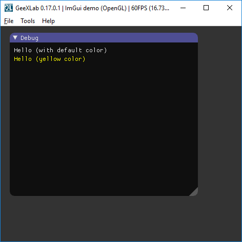 GeeXLab + ImGui
