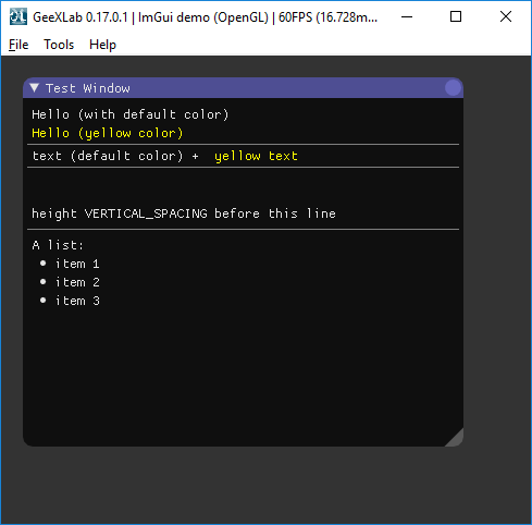 GeeXLab + ImGui