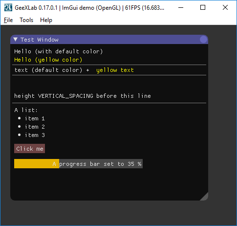 GeeXLab + ImGui