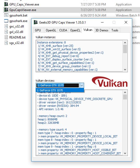 GPU Caps Viewer Vulkan panel - No Vulkan information for Intel GPU