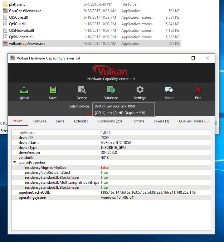 Vulkan Capability Viewer - Vulkan information for Intel GPU is ok