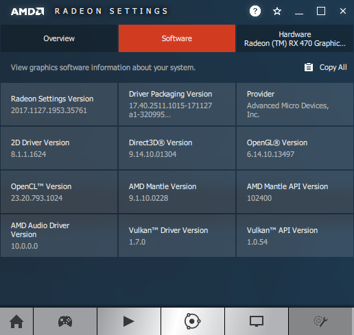 AMD Crimson software information