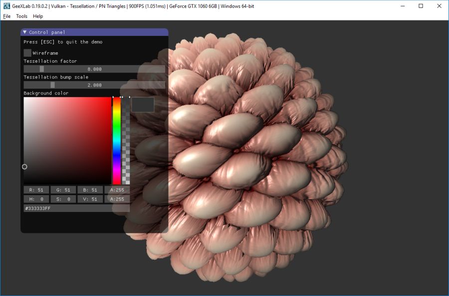 GeeXLab Vulkan tessellation demo