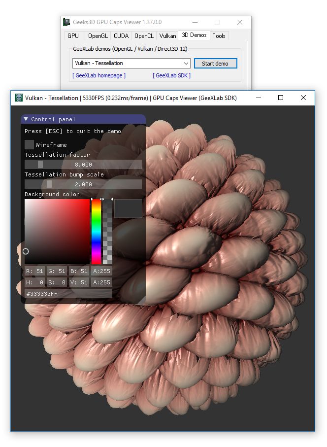 GPU Caps Viewer 1.37.0 - GeeXLab SDK Vulkan demo