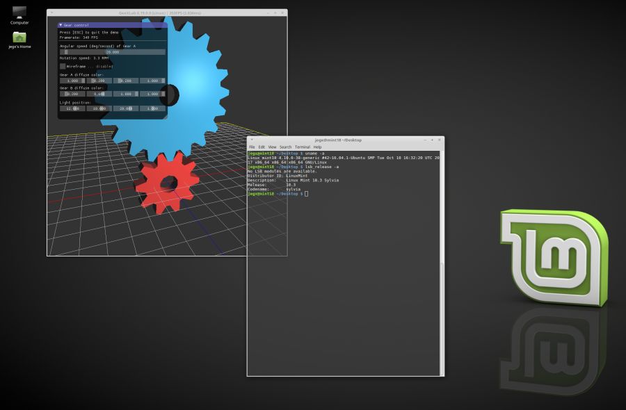 Linux Mint 18.3 - GeeXLab test