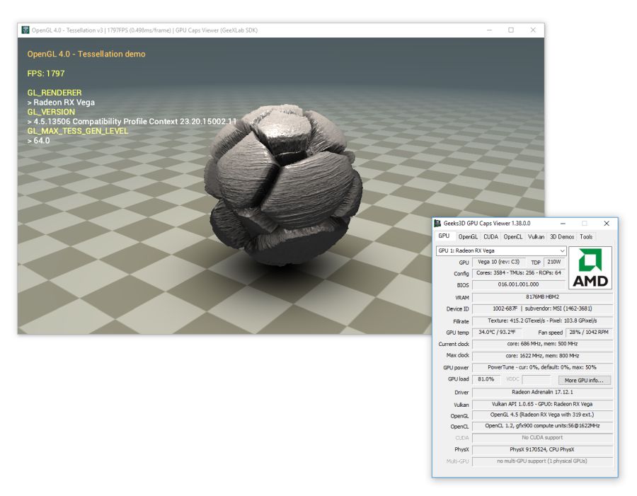 GPU Caps Viewer 1.38.0 - GeeXLab SDK OpenGL 4.0 demo