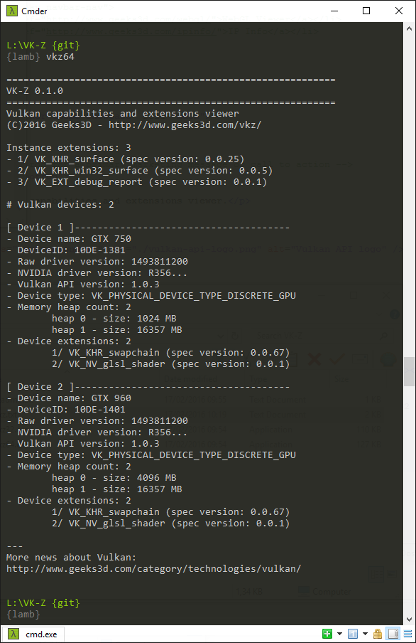 VK-Z default Vulkan information