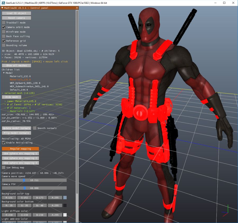 MadView3D - mesh picking