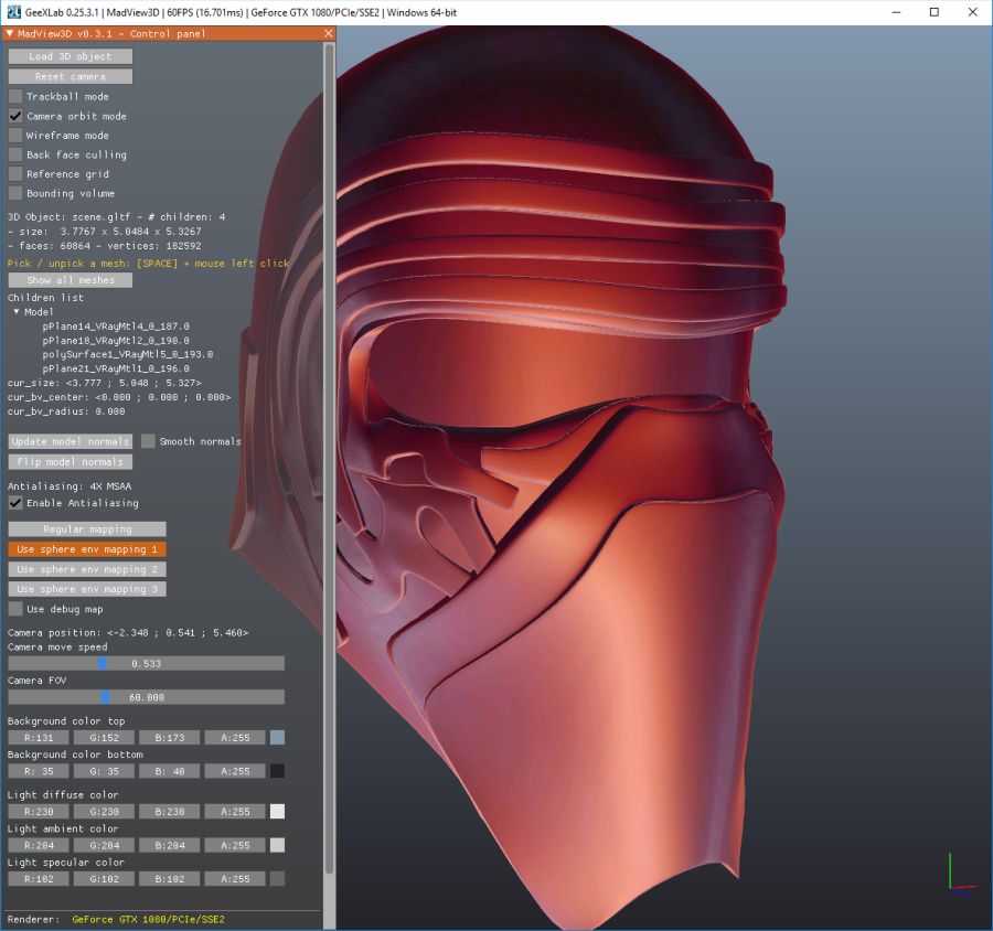 MadView3D - sphere env mapping