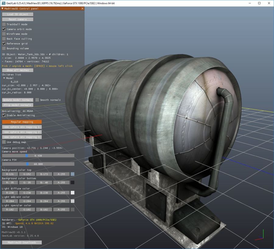 MadView3D - water tank 3D object