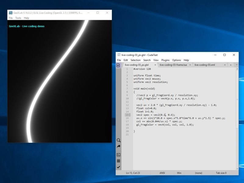 GeeXLab - GLSL shader live coding