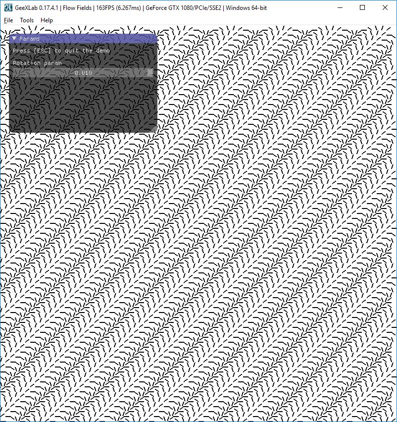Flow fields in GeeXLab
