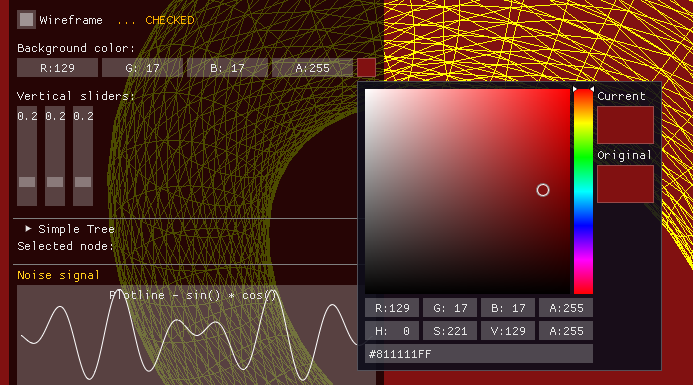 GeeXLab - ImGui ColorEdit4 control
