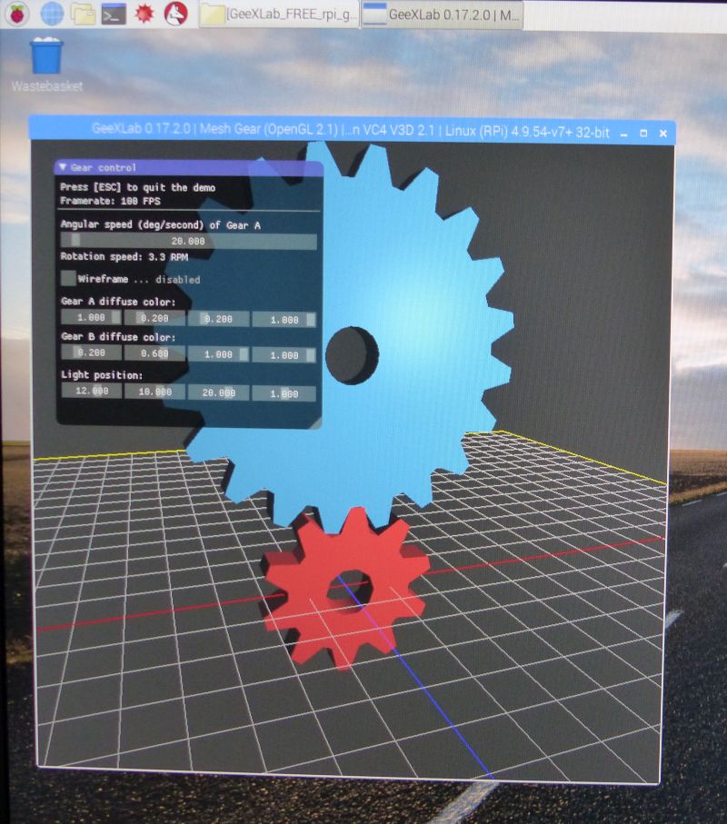 GeeXLab - Mesh Gear demo - Raspberry Pi