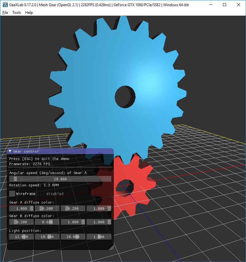 GeeXLab - Mesh Gear demo - Windows