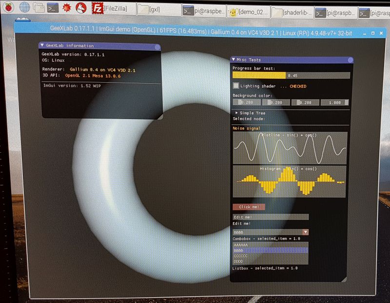 GeeXLab + ImGui on Raspberry Pi