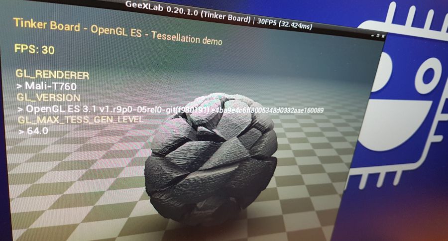 OpenGL ES 3.1 tessellation demo on the Tinker Board