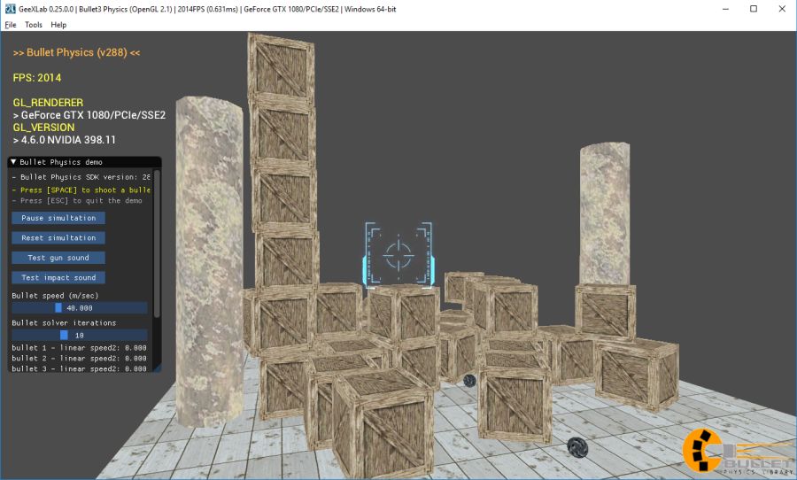 GeeXLab + Bullet Physics engine - OpenGL