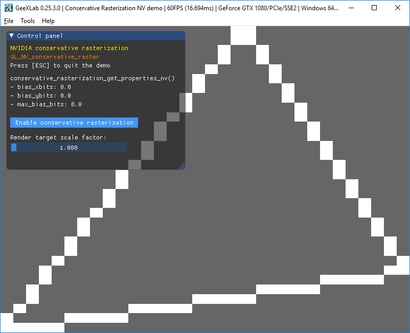 GeeXLab - Conservative Rasterization demo