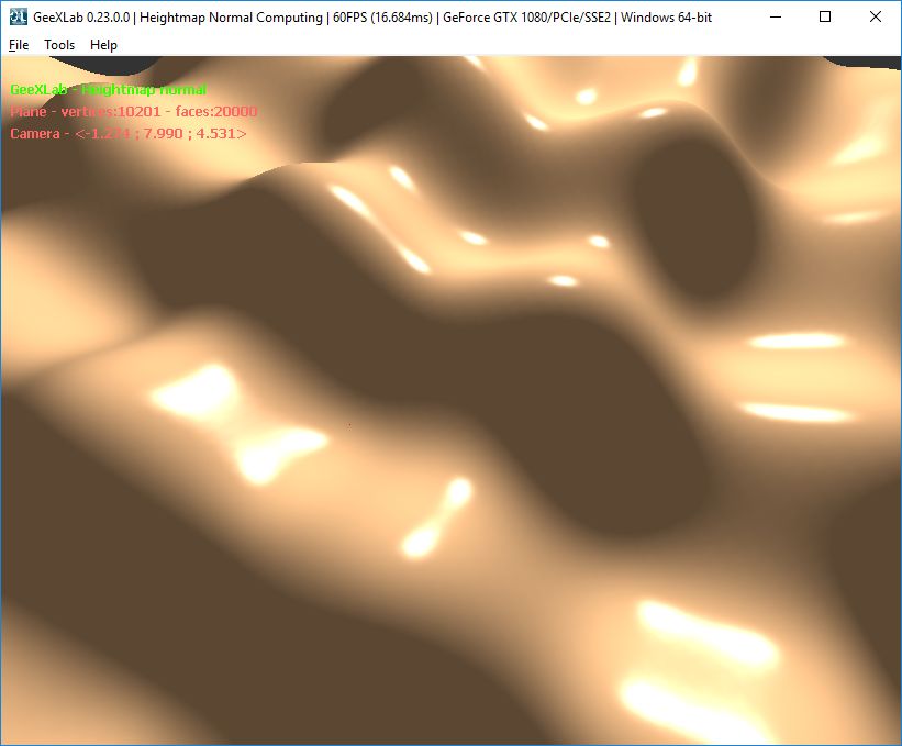 GeeXLab demo - Heightmap Normal Computing - Analytic Formula